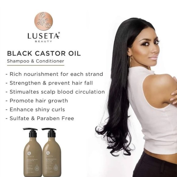 (2-Pk) LUSETA~ JAMAICAN BLACK CASTOR OIL SHAMPOO + CONDITIONER for Hair Growth - Picture 3 of 5